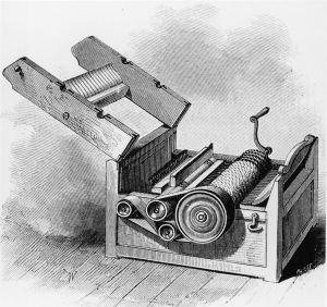 The cotton gin, a revolutionary machine that separated the seeds of the cotton plant from the cotton itself and was one of the most significant inventions of the American industrial revolution, was invented in 1794 by Eli Whitney.  Any 90s kid who was anyone had one of these.